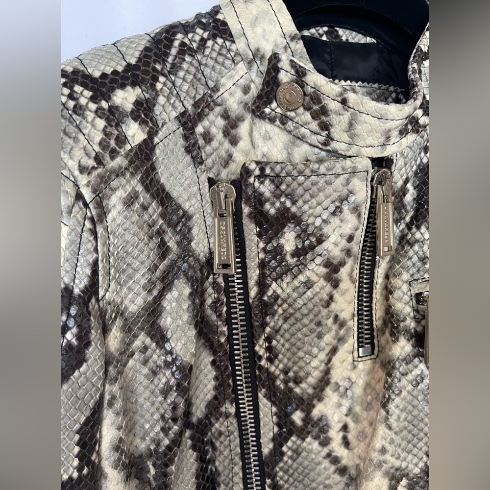 Dsquared2 Woman’s Python Leather Moto Jacket Size… - image 2